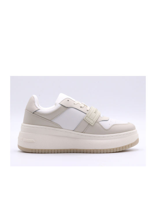 Tommy Hilfiger Retro Basket De damă Flatforms Adidași Alb