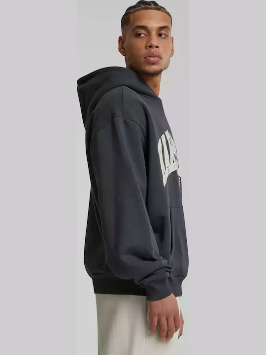 Sweatshirt with Hood Grey Melange, Red, Light Grey