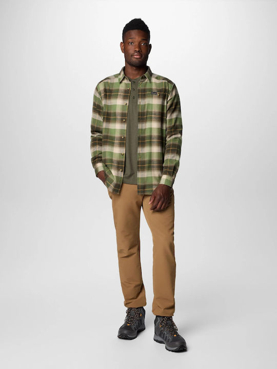 Cornell Woods Long-sleeved Flannel Shirt Checked Khaki