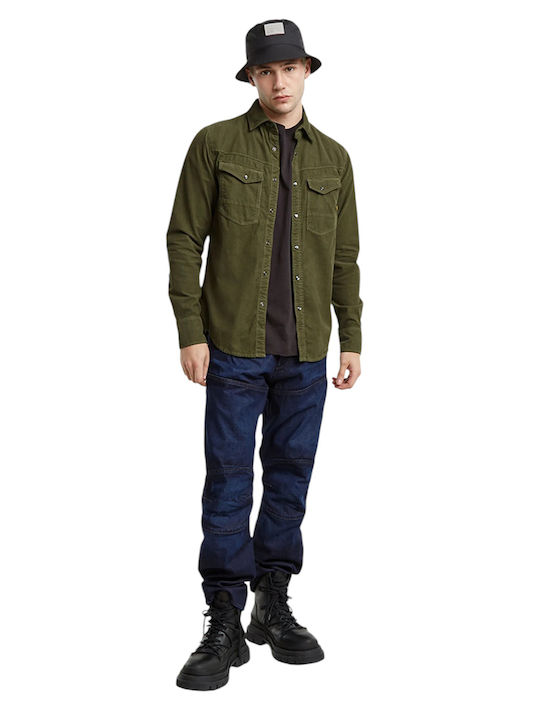 Dakota Long Sleeve Slim Fit Shirt in Khaki