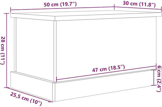 vidaXL Hölzernes Aufbewahrungsbox mit Deckel Braun 30x50x28cm 1Stück