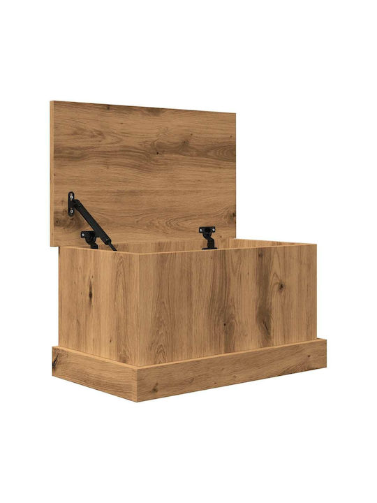 vidaXL Wooden Storage Box with Lid Brown 30x50x28cm 1pcs
