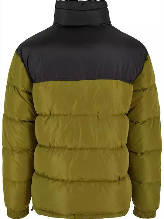 Retro Jacket Puffer Olive Green, Black