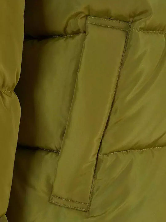 Retro Jacket Puffer Olive Green, Black