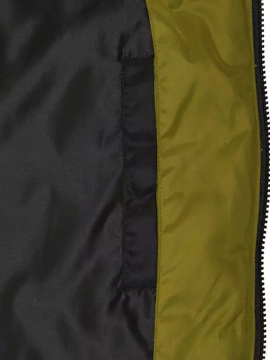 Retro Jacket Puffer Olive Green, Black