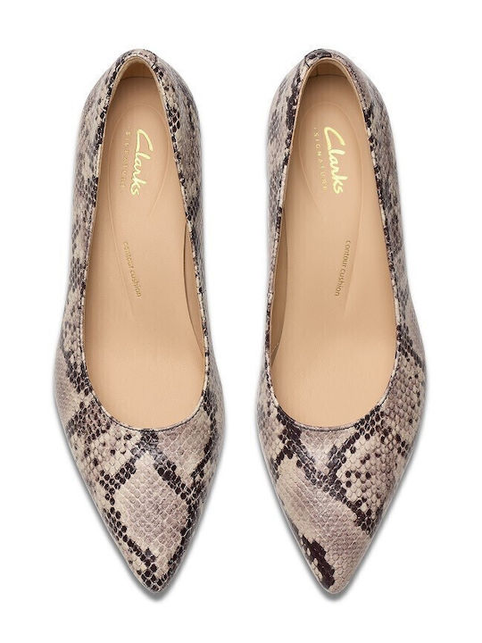 Δερμάτινες Γόβες Animal Print Γκρι