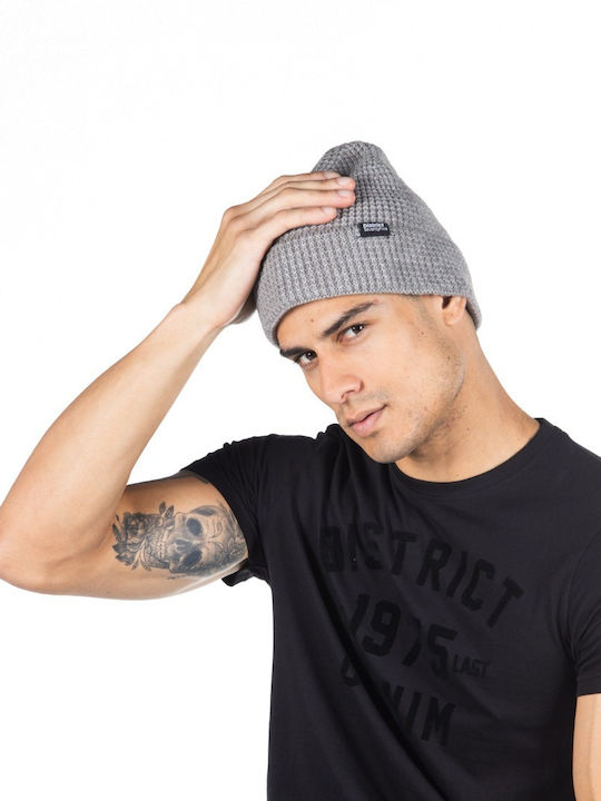 District75 Beanie Beanie with Rib Knit in Gray color