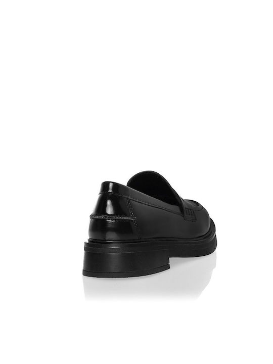 Sante Leather Women's Moccasins in Black Color