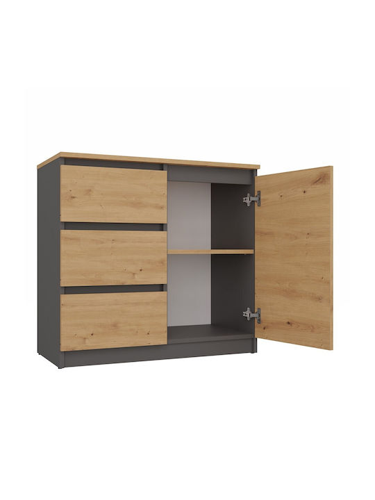Malwa 1d3s/ba Anthracite Artisan Chest of Drawers