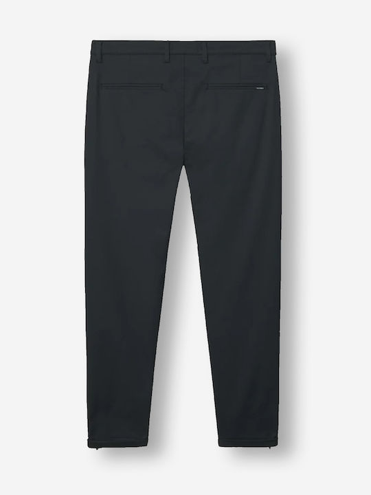 Pisa Elastic Trousers in Slim Fit Navy Mel