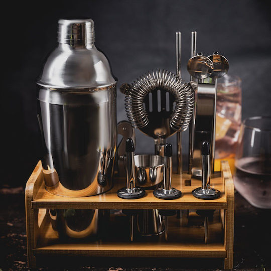 Bartender Cocktail Drink Set 15-piece Silver Shaker Klausberg Kb-7653