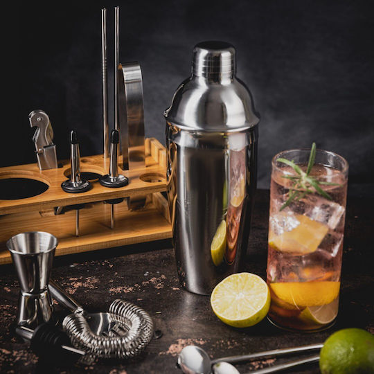 Bartender Cocktail Drink Set 15-piece Silver Shaker Klausberg Kb-7653
