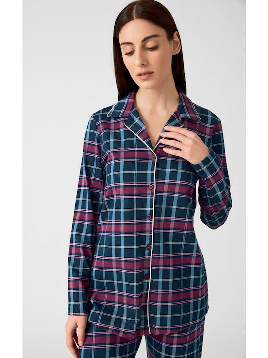 Minerva Winter Women's Pyjama Set Cotton Blue