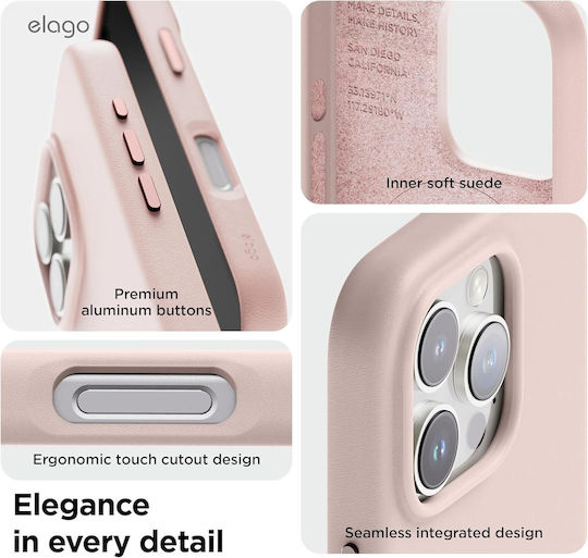 Elago Back Cover Δερμάτινο Ροζ (iPhone 16 Pro)