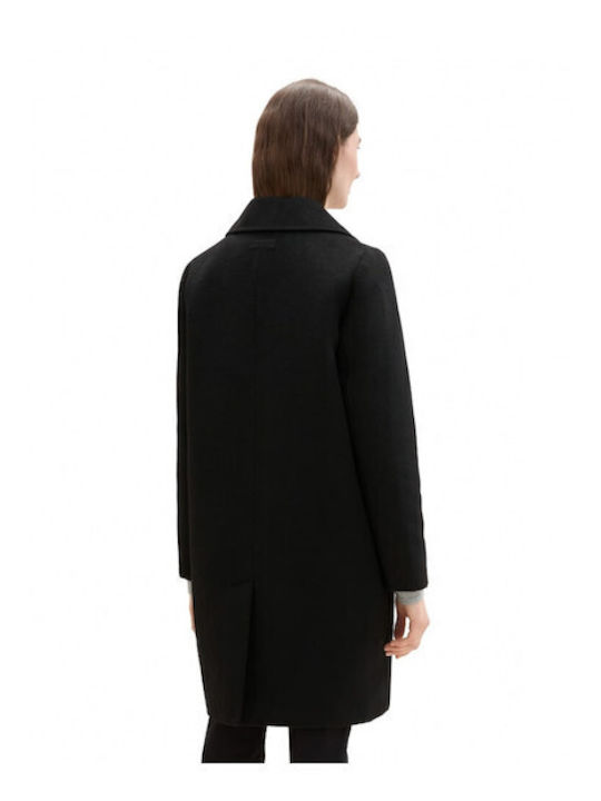 Tom Tailor Women's Wool Long Coat Black