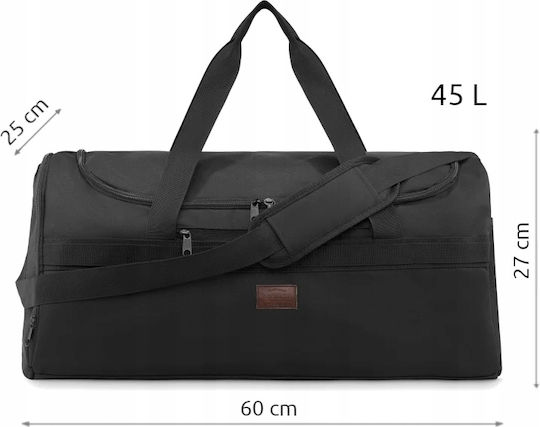 Zagatto Geantă Voiaj 45L Neagră Din Țesătură L60xL25xÎ25cm