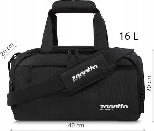 Zagatto Sack Reise 16lt Schwarzes Stoff Reisegepäck 20x25cm