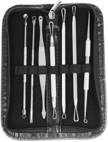 7 Instruments Kit Zola Stainless Steel Cosmetics Blackhead Blackhead Extraction Black