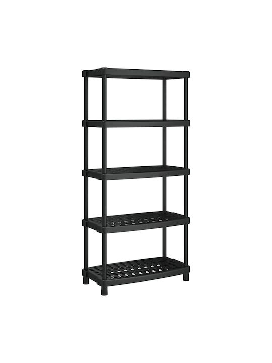 Plastic Garden Shelf with 5 Shelves Black 93.5x45.5x194.5 cm