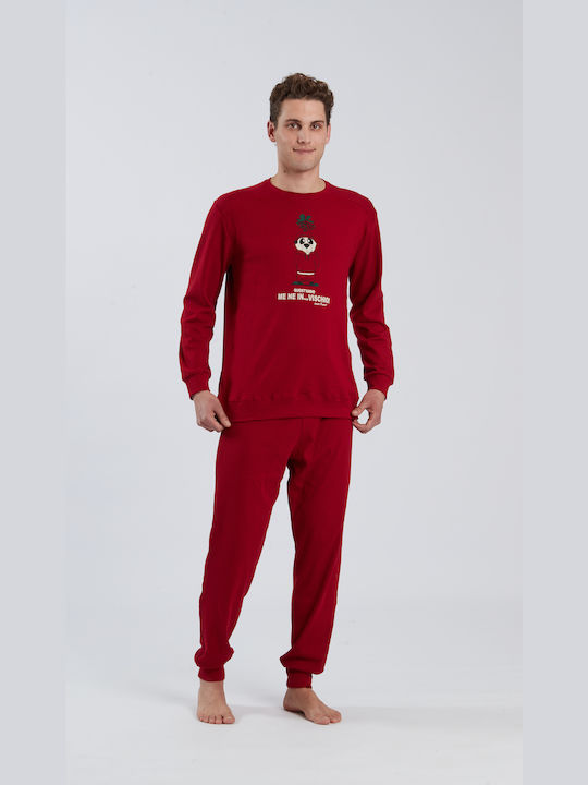 Crazy Farm Men's Winter Pajamas Set Red