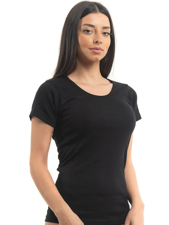 GKapetanis Women's Short Sleeve Cotton T-Shirt Black