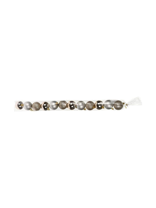 Set of 12 Plastic Gold Ball Ornaments 5cm