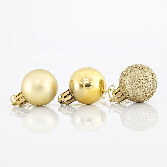 Set 24 Kunststoff Goldene Kugeln 3cm