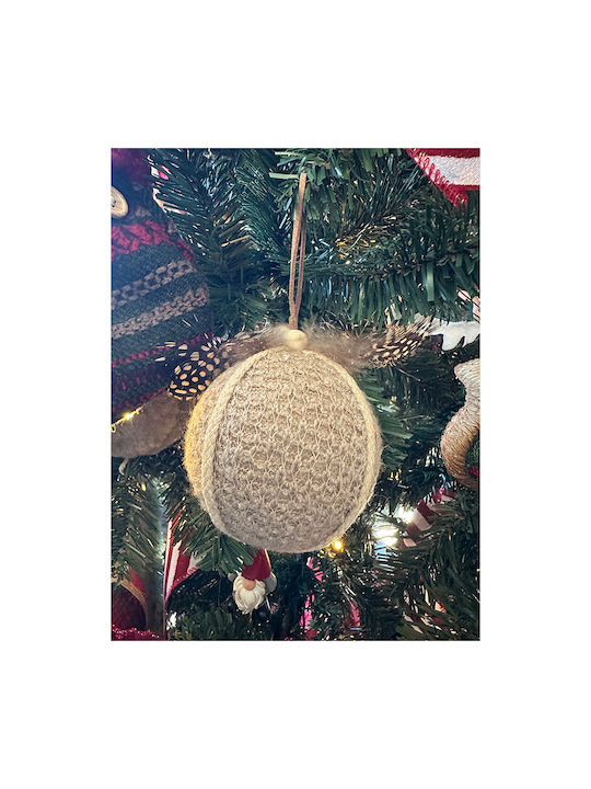 Κρεμαστή Polyfoam Hanging Ball Ornament Fabric Beige