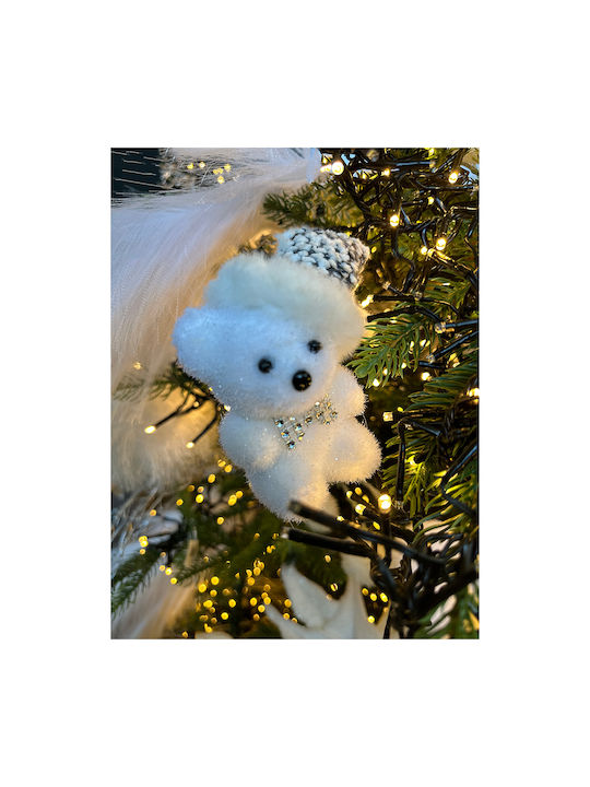 Xmas Titch Bear 1 Hanging Bear Fabric White