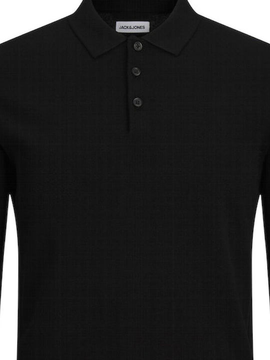 Jack & Jones Polo Long Sleeve Sweater BLACK