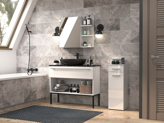Nel V Ds White Gloss Bathroom Column