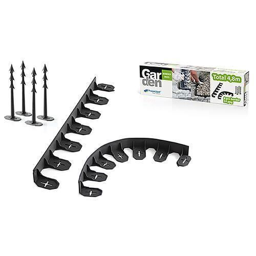 Lawn Edging Plastic 28 Harpoon-type Stakes 8 M