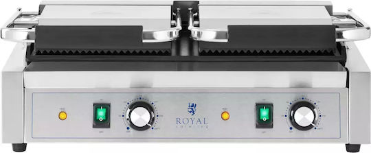 Royal Catering Επαγγελματική Τοστιέρα με Μαντεμένιες Λείες Επιφάνειες με Μαντεμένιες Ραβδωτές Επιφάνειες 3600W