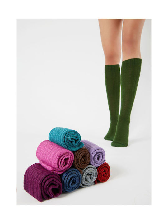 ME-WE Women's Solid Color Socks Petrol