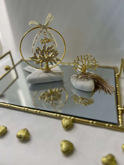 LiebeQueen Tabletop Lucky Charm Little Tree Gold made of Stone 1pcs