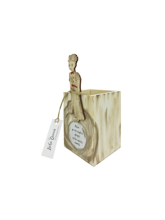 LiebeQueen Tabletop Lucky Charm with Wishes Beige made of Wood 1pcs