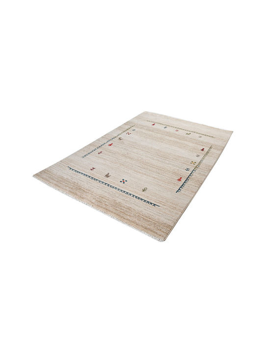Orientalischer Kazak Teppich 690 Knochen Beige 200x290 Polcarpet