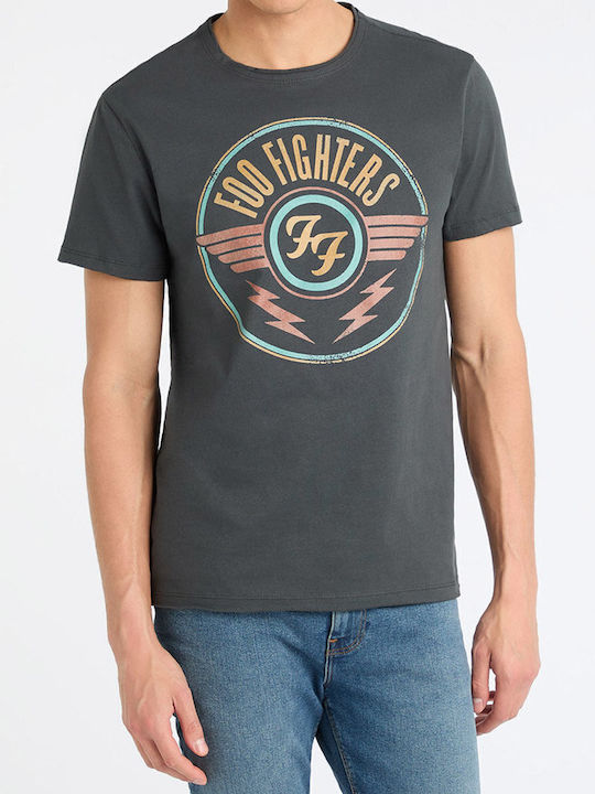 Amplified Foo Fighters FF Air T-shirt Γκρι Βαμβακερό Ανθρακί