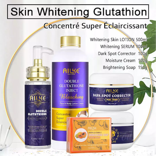 Glutathione Skin Whitening Set 5 In 1 Complete Care Dark Spot Corrector 5 In 1 Set