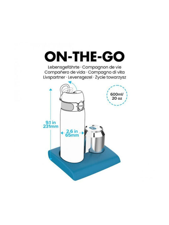 Ion8 Water Bottle Stainless Steel 600ml Light Blue