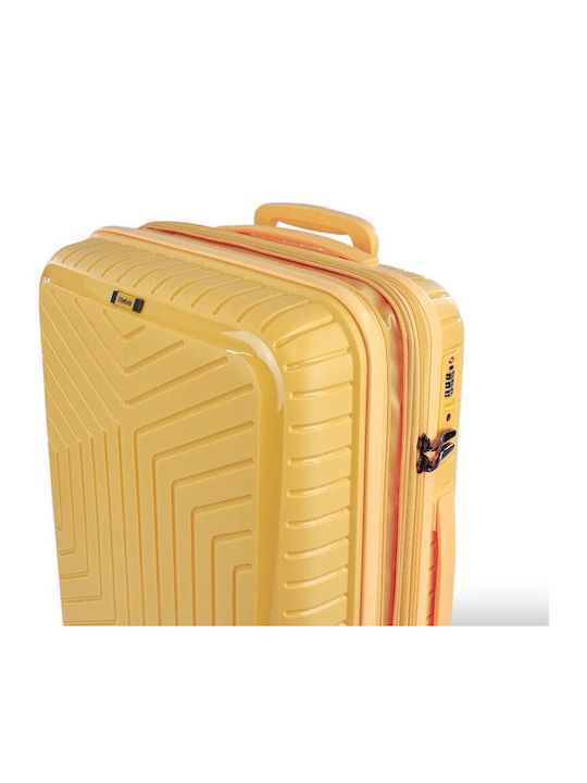 Stelxis Cabin Travel Suitcase Hard Yellow with 4 Wheels Height 55cm
