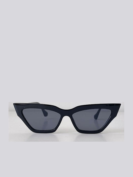 Looks Style Eyewear Γυναικεία Γυαλιά Ηλίου με Μαύρο Κοκκάλινο Σκελετό και Μαύρο Φακό 74cat-02110