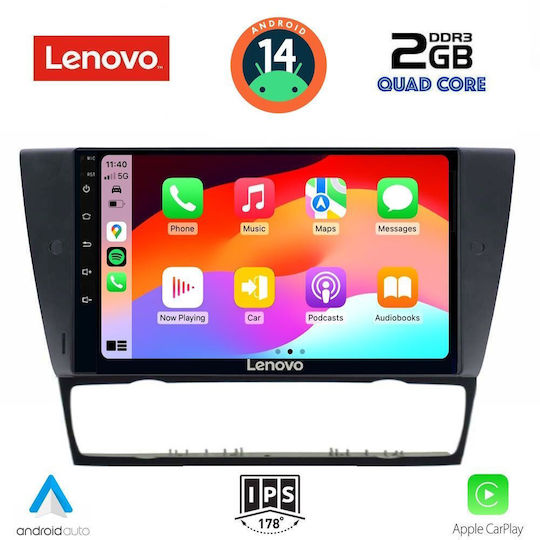 Lenovo Ηχοσύστημα Αυτοκινήτου για BMW E90 / E91 / E92 2005-2012 (Bluetooth/USB/AUX/WiFi/GPS/Apple-Carplay/Android-Auto) με Οθόνη Αφής 9"