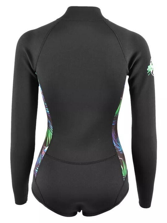 Aropec Monoshort De Scufundare Cu Fermoar Negru 2mm