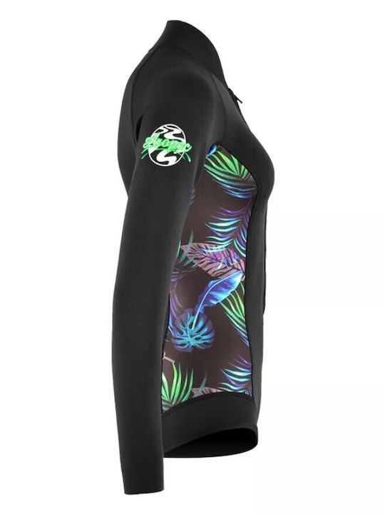 Aropec Monoshort De Scufundare Cu Fermoar Negru 2mm