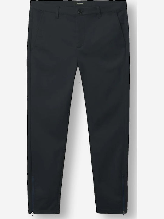 Pisa Elastic Trousers in Slim Fit Navy Mel