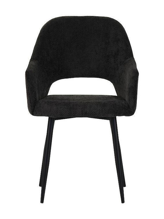 Factols Stühle Speisesaal Black Velvet-Black Metal 1Stück 53x61x84cm