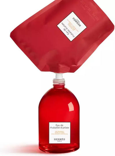 Hermès Le Bain Gel de Curățare Rubarbă Scarlet pentru Mâini și Corp Unisex Capacitate 300 ml