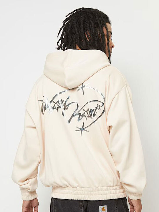 Beige Hoodie Cardigan