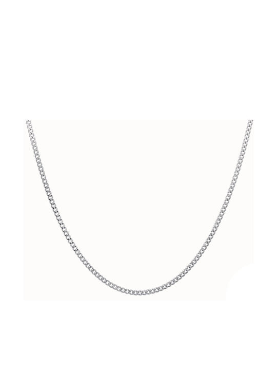 Croma Catene Silver Chain Neck Thin Thickness 2.5mm and Length 55cm